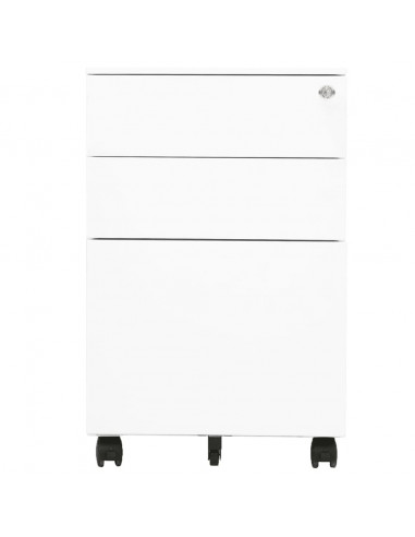 Schedario Mobile Bianco 39x45x60 cm in Acciaio