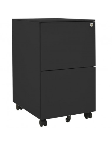 Schedario Mobile Antracite 39x45x67 cm in Acciaio