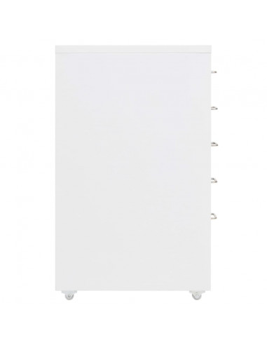 Schedario Mobile Bianco 28x41x69 cm in Metallo