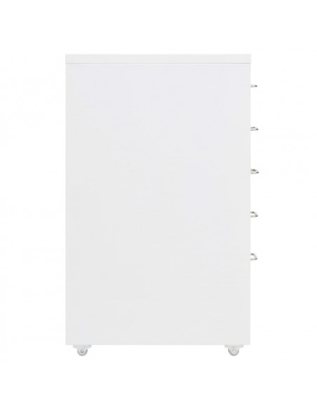 Schedario Mobile Bianco 28x41x69 cm in Metallo