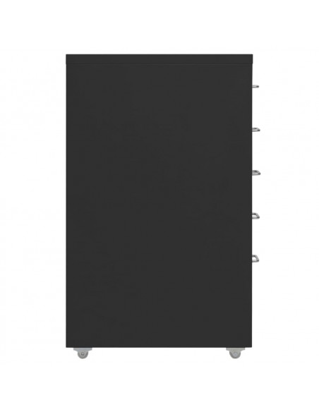 Schedario Mobile Nero 28x41x69 cm in Metallo