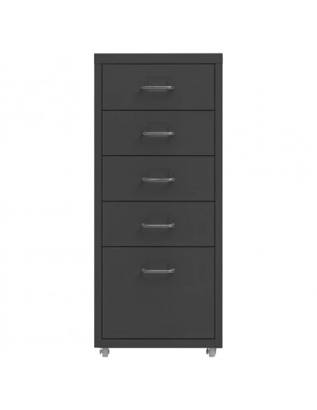 Schedario Mobile Antracite 28x41x69 cm in Metallo