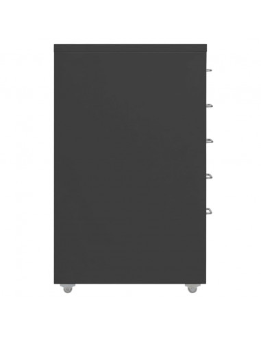 Schedario Mobile Antracite 28x41x69 cm in Metallo