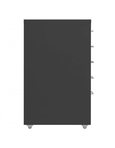 Schedario Mobile Antracite 28x41x69 cm in Metallo