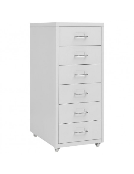 Schedario Mobile Grigio 28x41x69 cm in Metallo