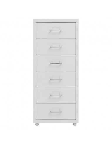 Schedario Mobile Grigio 28x41x69 cm in Metallo