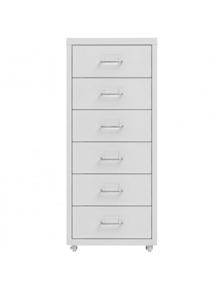 Schedario Mobile Grigio 28x41x69 cm in Metallo