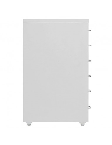 Schedario Mobile Grigio 28x41x69 cm in Metallo
