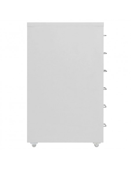 Schedario Mobile Grigio 28x41x69 cm in Metallo