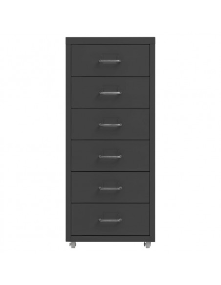 Schedario Mobile Antracite 28x41x69 cm in Metallo