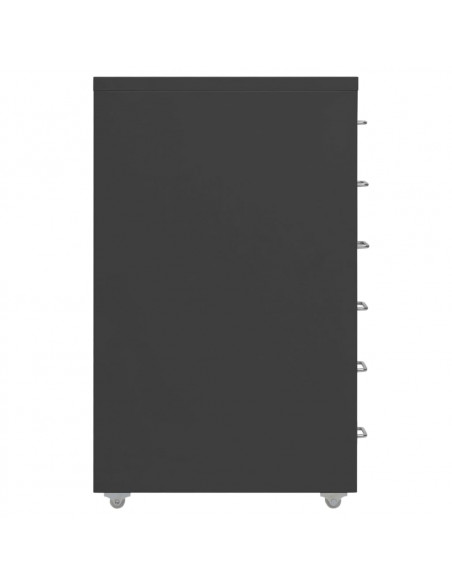 Schedario Mobile Antracite 28x41x69 cm in Metallo