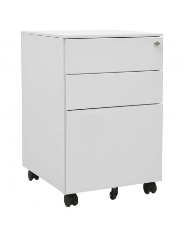 Schedario Mobile Grigio Chiaro 39x45x60 cm in Acciaio