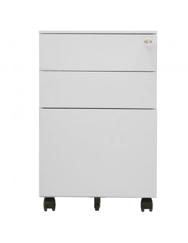 Schedario Mobile Grigio Chiaro 39x45x60 cm in Acciaio