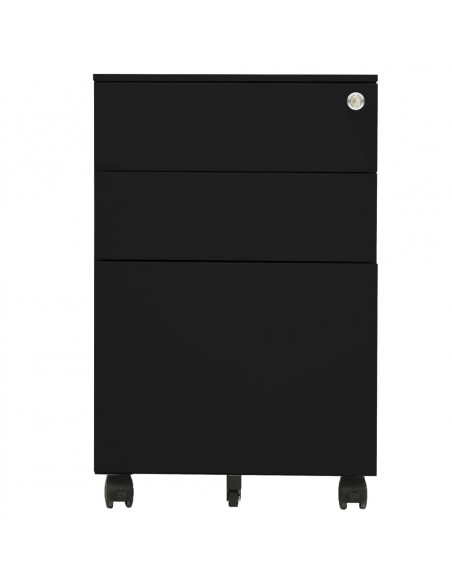 Schedario Mobile Nero 39x45x60 cm in Acciaio