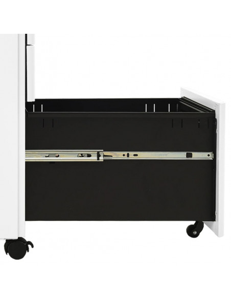 Schedario Mobile Bianco 30x45x59 cm in Acciaio