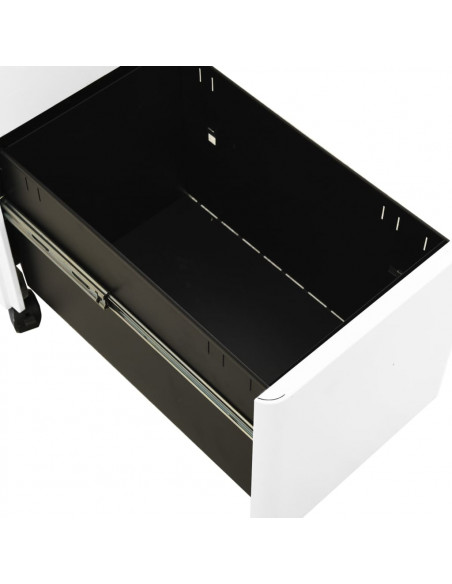 Schedario Mobile Bianco 30x45x59 cm in Acciaio