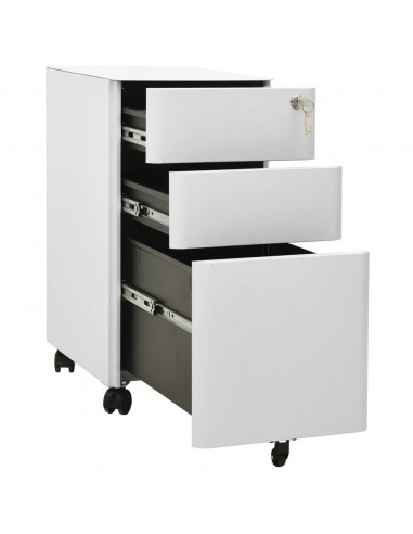 Schedario Mobile Grigio Chiaro 30x45x59 cm in Acciaio