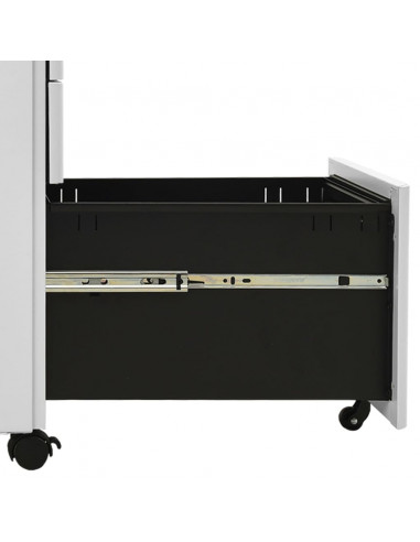 Schedario Mobile Grigio Chiaro 30x45x59 cm in Acciaio