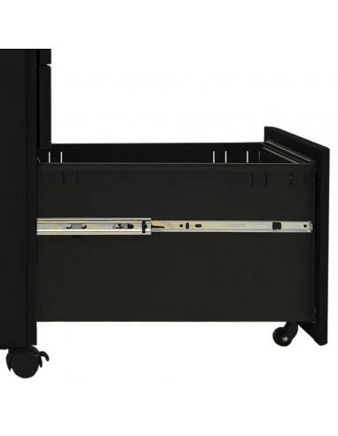 Schedario Mobile Nero 30x45x59 cm in Acciaio