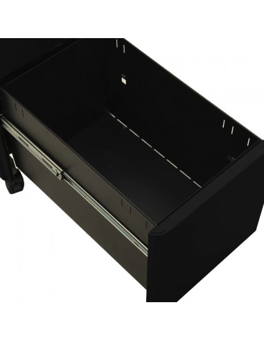 Schedario Mobile Nero 30x45x59 cm in Acciaio