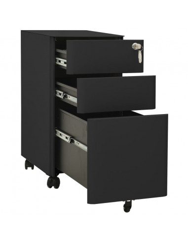 Schedario Mobile Antracite 30x45x59 cm in Acciaio