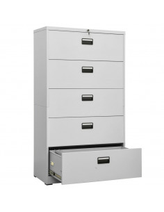 Armadio Classificatore Grigio Chiaro 90x46x164 cm in Acciaio 2