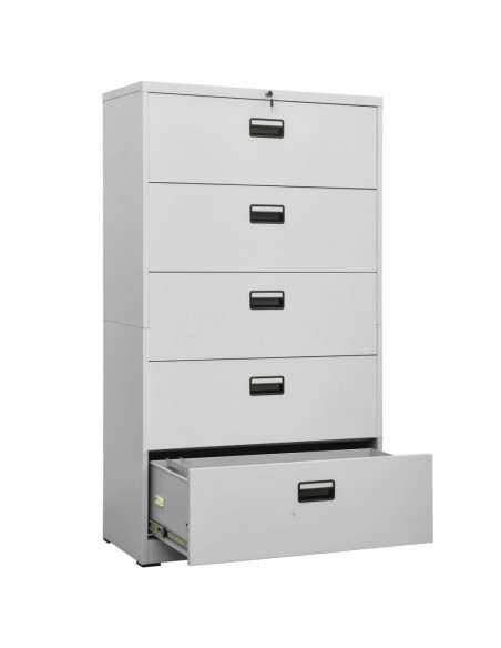 Armadio Classificatore Grigio Chiaro 90x46x164 cm in Acciaio