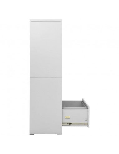 Armadio Classificatore Grigio Chiaro 90x46x164 cm in Acciaio