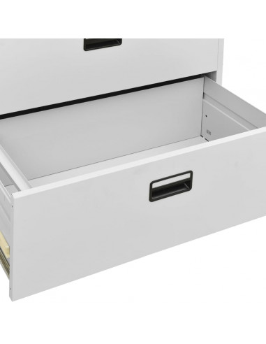 Armadio Classificatore Grigio Chiaro 90x46x164 cm in Acciaio