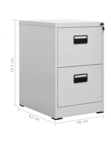 Schedario Grigio Chiaro 46x62x72,5 cm in Acciaio