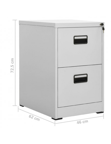 Schedario Grigio Chiaro 46x62x72,5 cm in Acciaio