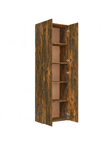 Armadio per Ufficio Rovere Fumo 60x32x190 cm Legno Multistrato