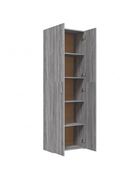 Armadio per Ufficio Grigio Sonoma 60x32x190cm Legno Multistrato