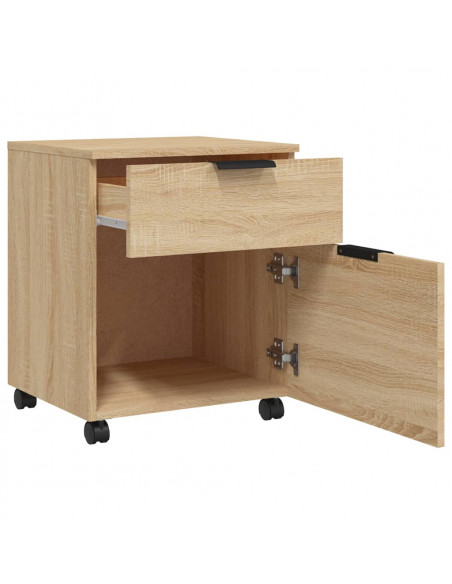 Schedario con Ruote Rovere Sonoma 45x38x54 cm Legno Multistrato