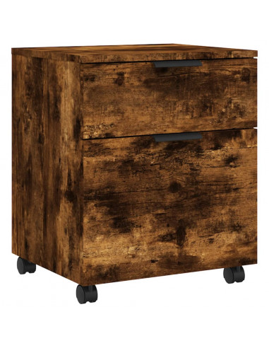 Schedario con Ruote Rovere Fumo 45x38x54 cm Legno Multistrato