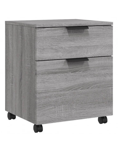 Schedario con Ruote Grigio Sonoma 45x38x54 cm Legno Multistrato