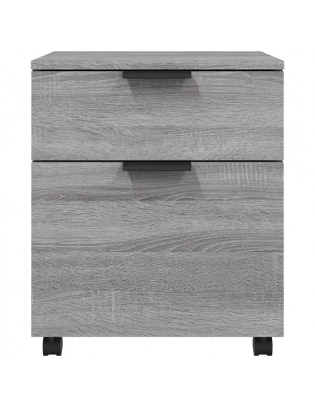 Schedario con Ruote Grigio Sonoma 45x38x54 cm Legno Multistrato