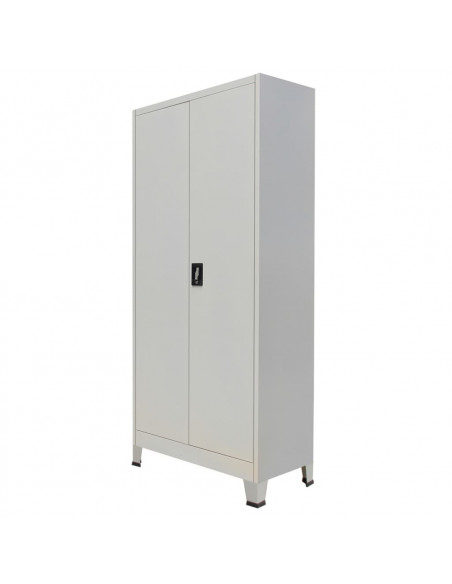 Armadio per Ufficio con 2 Ante Acciaio 90x40x180 cm Grigio