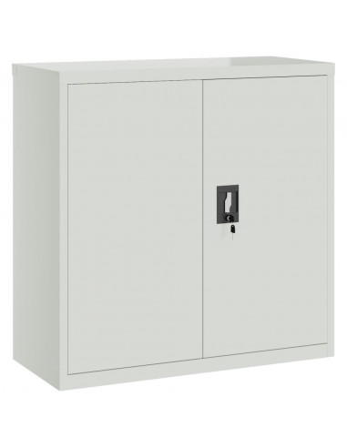 Armadio per Ufficio a 2 Ante 90 cm Grigio in Acciaio