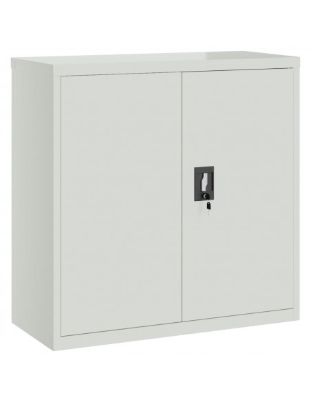 Armadio per Ufficio a 2 Ante 90 cm Grigio in Acciaio