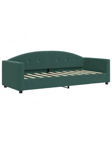 Letto da Giorno Verde Scuro 80x200 cm in Velluto