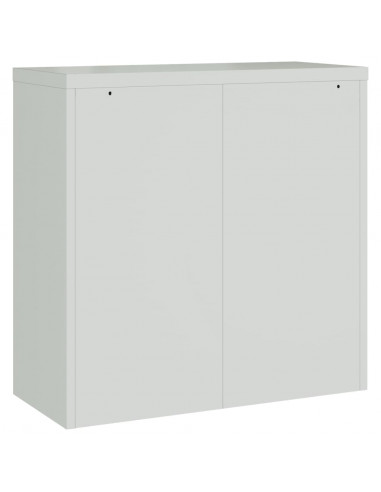 Armadio per Ufficio a 2 Ante 90 cm Grigio in Acciaio