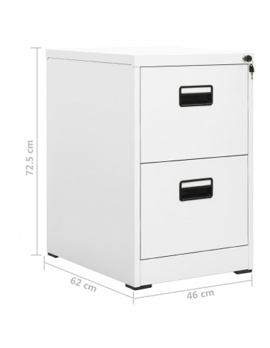 Schedario Bianco 46x62x72,5 cm in Acciaio