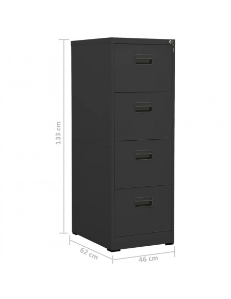 Armadio Classificatore Antracite 46x62x133 cm in Acciaio