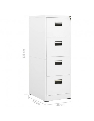Armadio Classificatore Bianco 46x62x133 cm in Acciaio