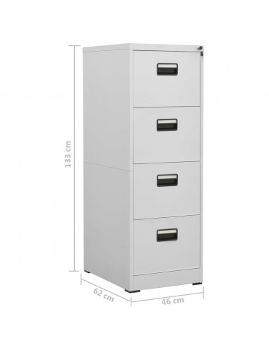 Armadio Classificatore Grigio Chiaro 46x62x133 cm in Acciaio