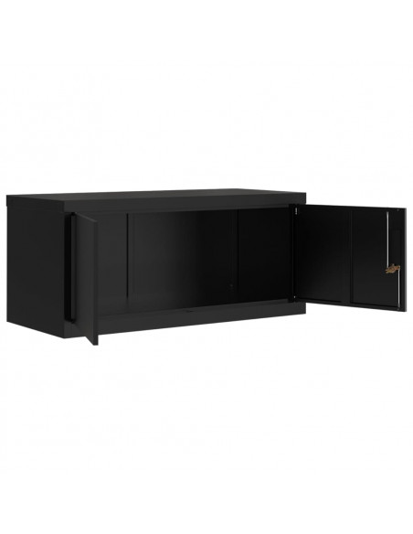 Armadio Classificatore Nero 90x40x40 cm in Acciaio