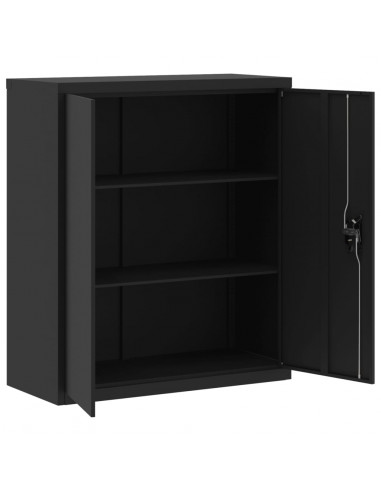 Armadio Classificatore Nero 90x40x105 cm in Acciaio