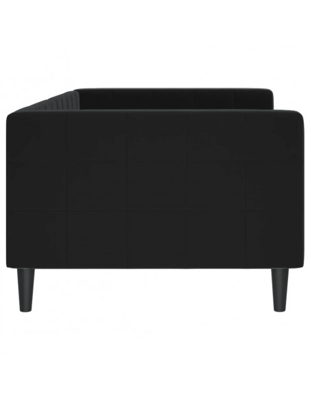 Letto da Giorno Nero 90x200 cm in Velluto