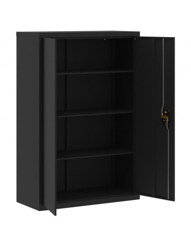 Armadio Classificatore Nero 90x40x140 cm in Acciaio